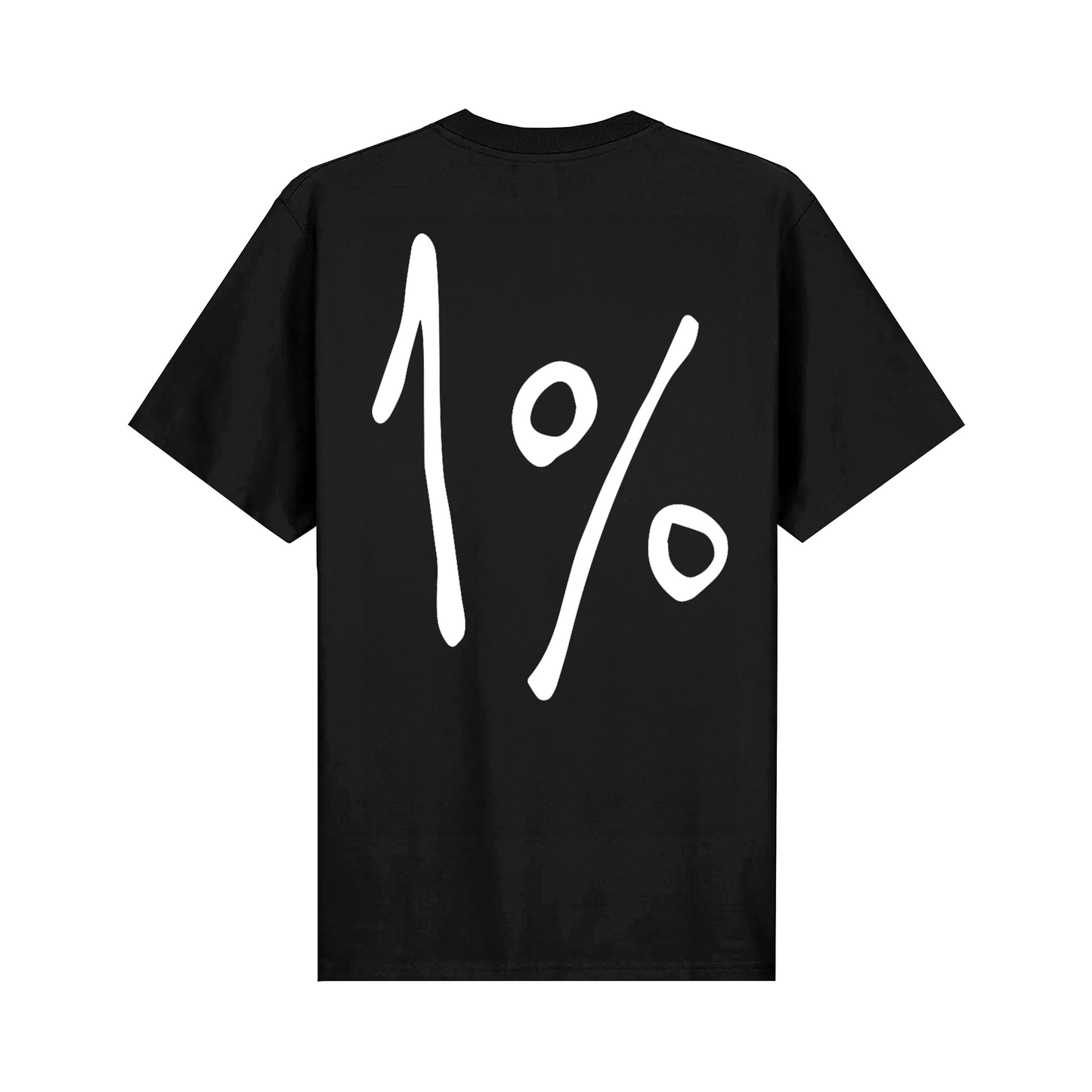 Oversized black T-shirt — flatlay front