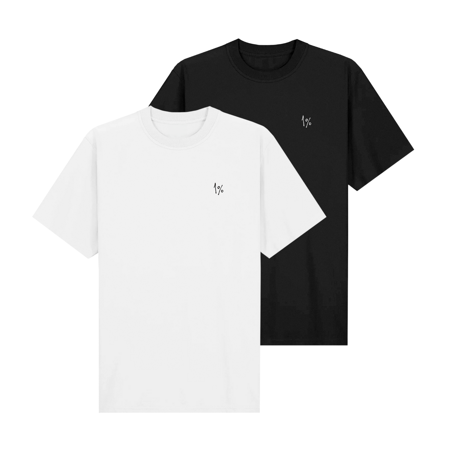Oversized T-shirt 2-pack — black and white flatlay, front